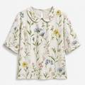 Elegante Damenbluse mit floralem Muster aus Viskose - Bedrucktes Design