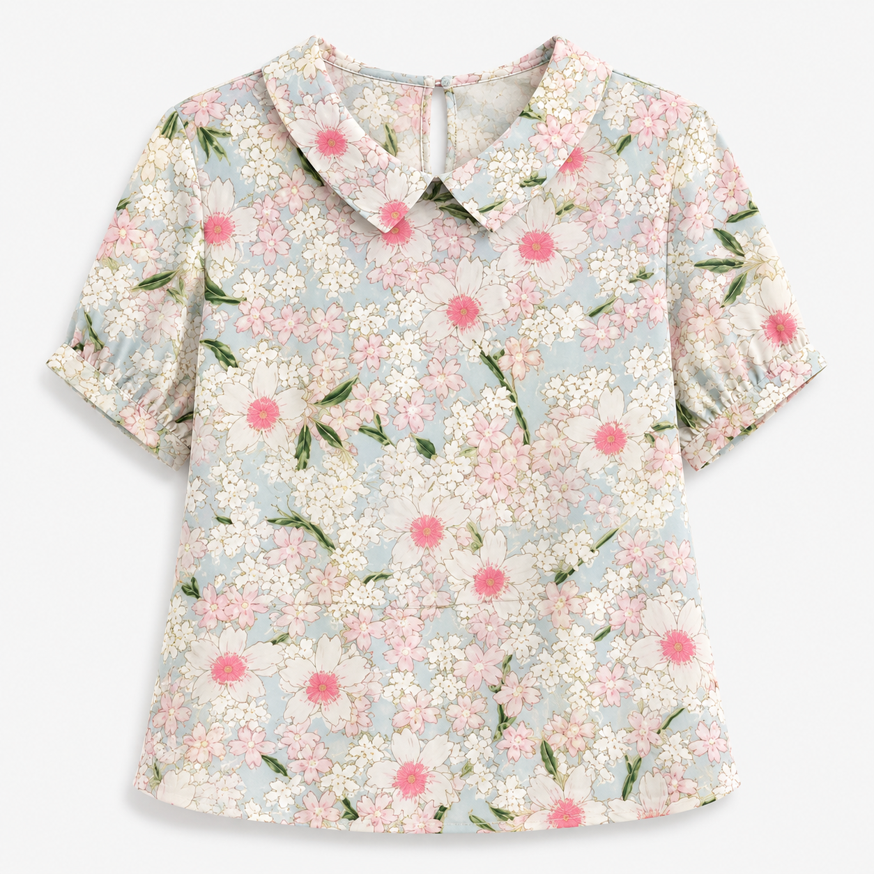Camicia Floreale Elegante da Donna in Poliestere – Motivo Stampato - Albicocca - camicia camicia stampata stampata women's top clothes - Concept Palermo