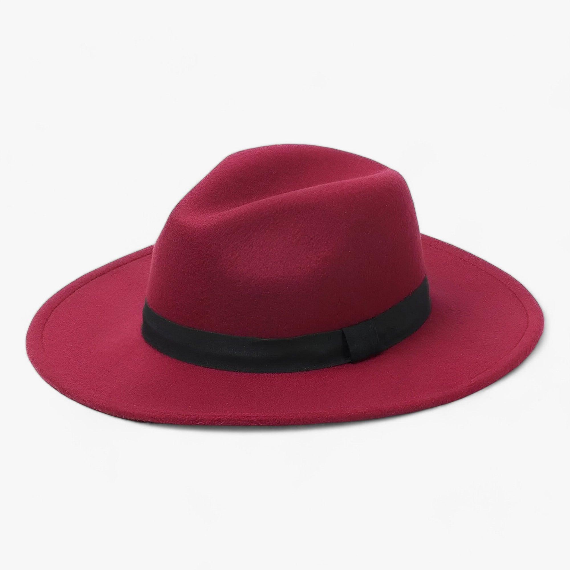 Cappello Fedora Uomo in Lana Grigio Scuro Elegante - Classico e Versatile - Rosso vino - accessorio autunno calore cappelli cappello cappello fedora fedora inverno lana lana vintage moda stile unisex uomo vintage - Concept Palermo