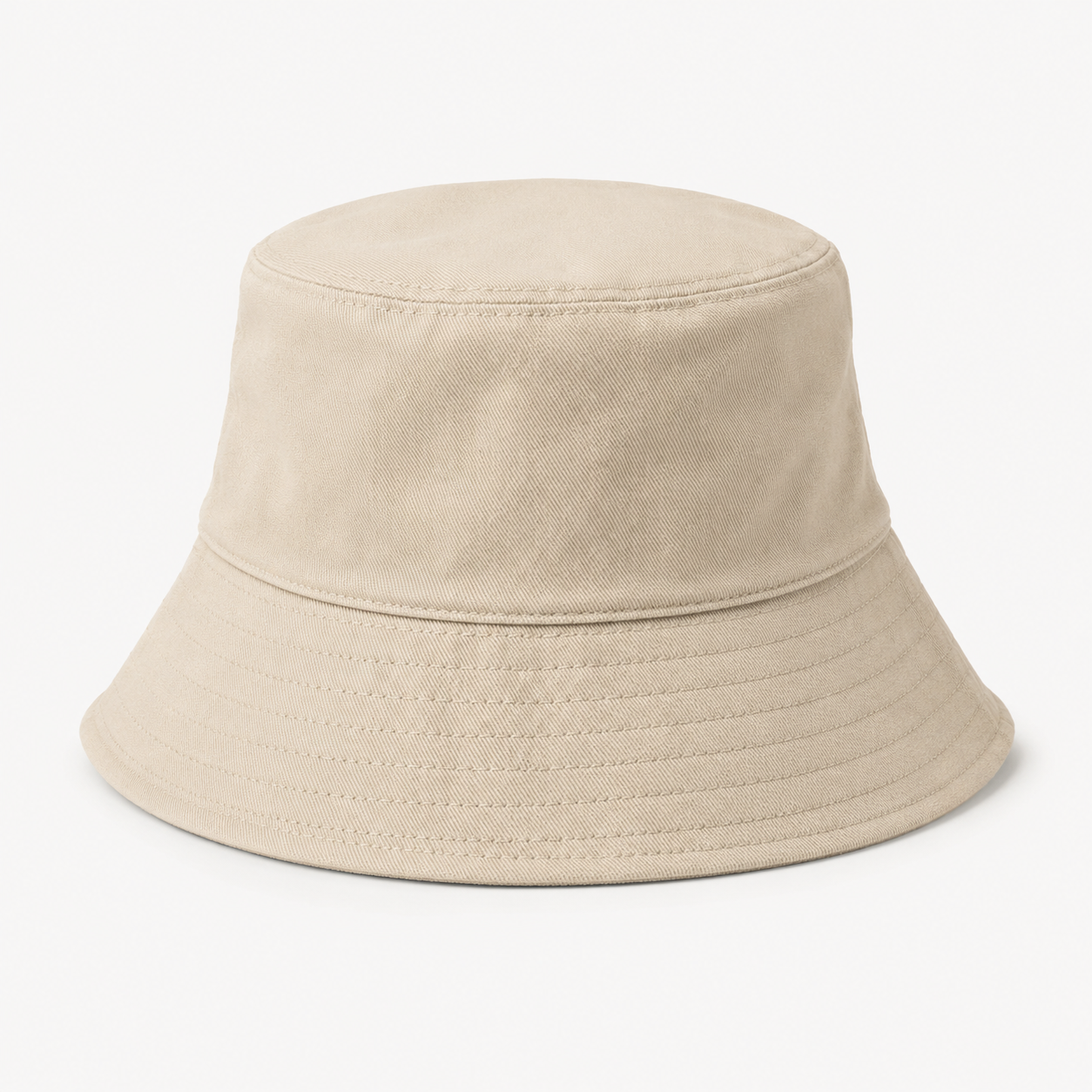 Cappello a Secchiello Unisex Beige in Poliestere e Cotone