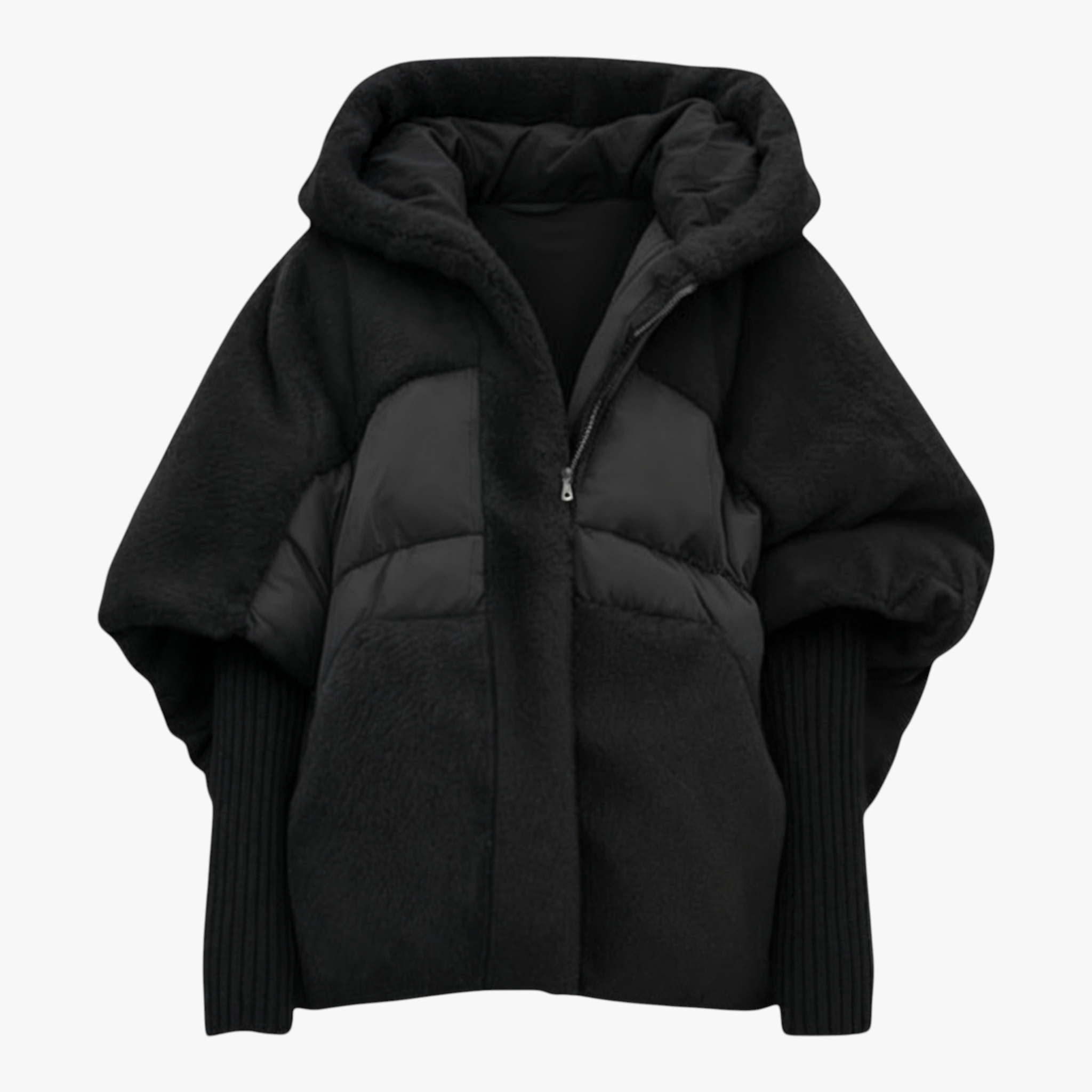 Cappotto Lungo Donna Oversize con Cappuccio - - abbigliamento donna cappotti e giacche da donna cappotto cappotto caldo cappotto con cappuccio cappotto donna cappotto invernale cappotto oversize cappotto patchwork cappotto trendy cappuccio donna giacca autunno inverno giacca oversize moda femminile oversize - Concept Palermo