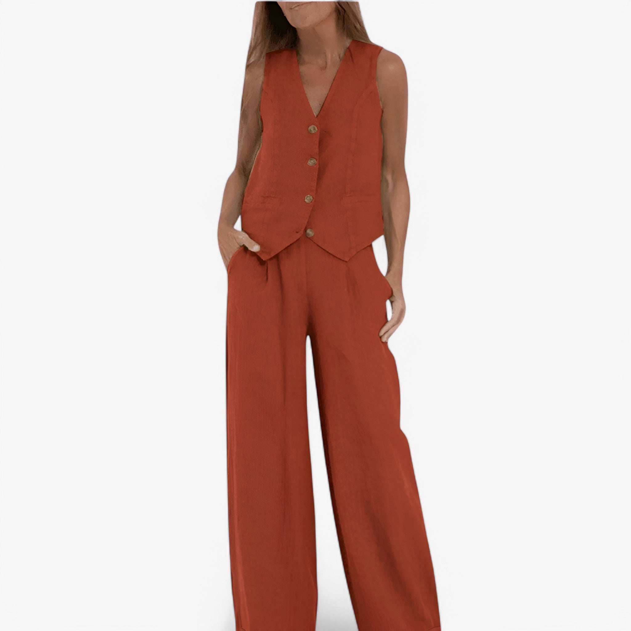 Gilet senza maniche (con pantaloni coordinati gratuiti) - - coordinati gilet gilet maniche gratuiti maniche outfit sets pantaloni - Concept Palermo