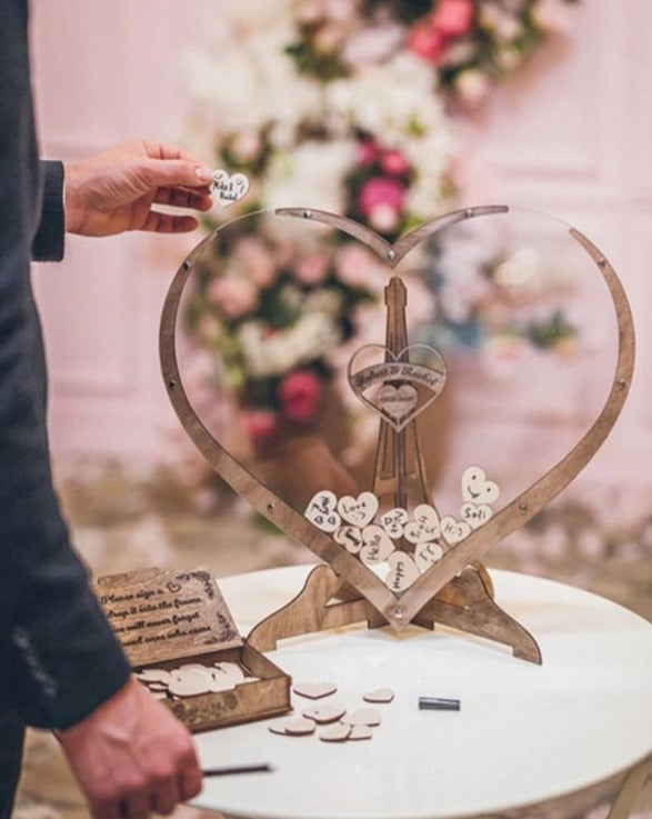 Libro degli ospiti a forma di cuore Crea ricordi - - crea cuore Decoration degli forma guestbook heart shape home & garden home decor libro libro degli ospiti wedding decor wooden heart shape - Concept Palermo