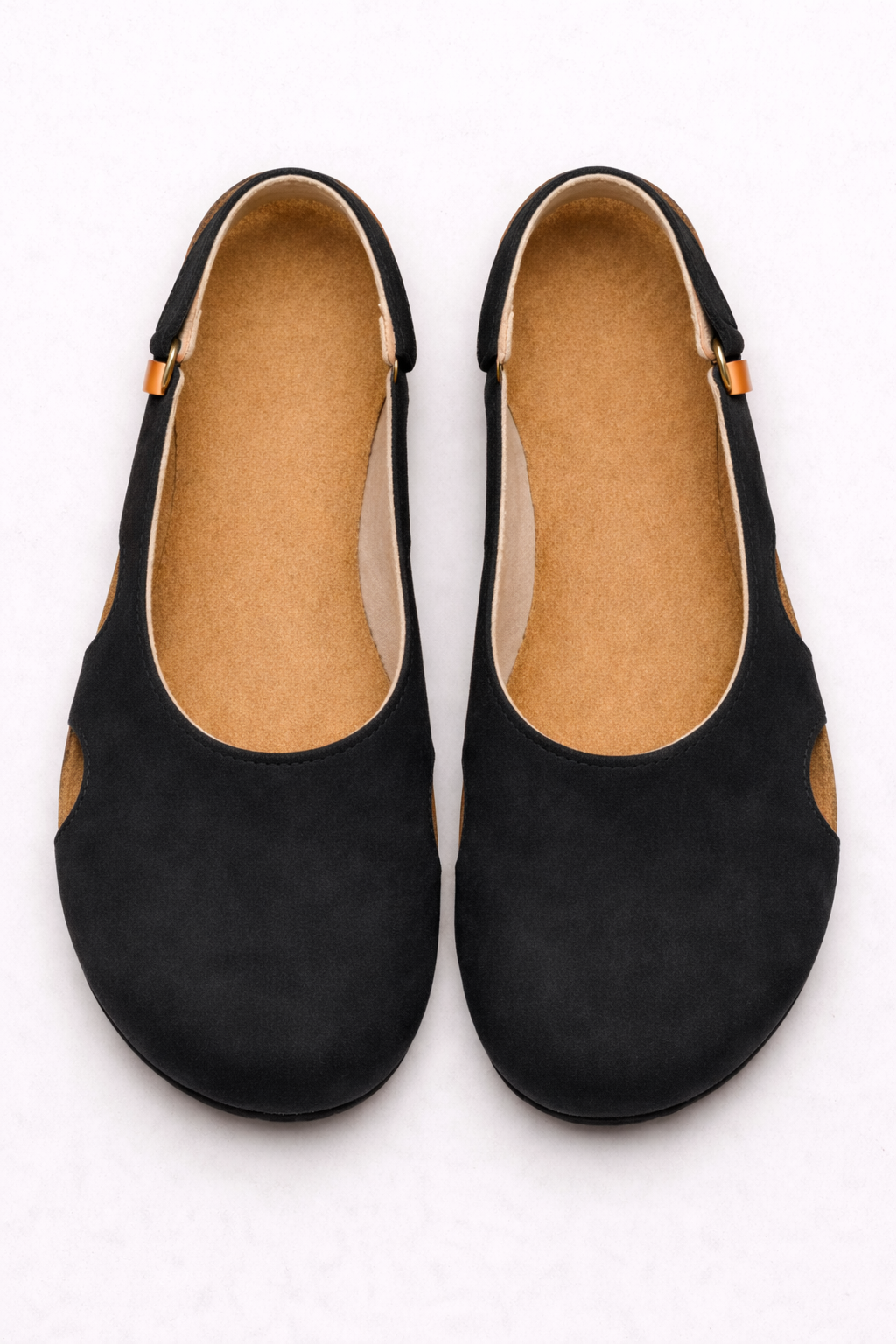 Slingback Nere Donna in Vera Pelle, Tacco 5cm, Punta Tonda: Eleganti & Comode - - donna Frauen Sandalen piatta punta sandals sandlas scarpa scarpa donna slingback tonda women - Concept Palermo