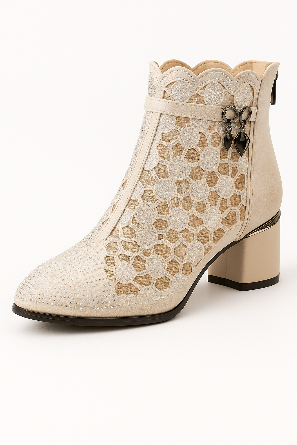 Stivaletti Estivi con Rete Ricamata e Tacco Decorato Uomo - Oro - BOOTS Boots & Shoes decorato estivi rete ricamata shoes stivaletti stivaletti estivi tacco - Concept Palermo