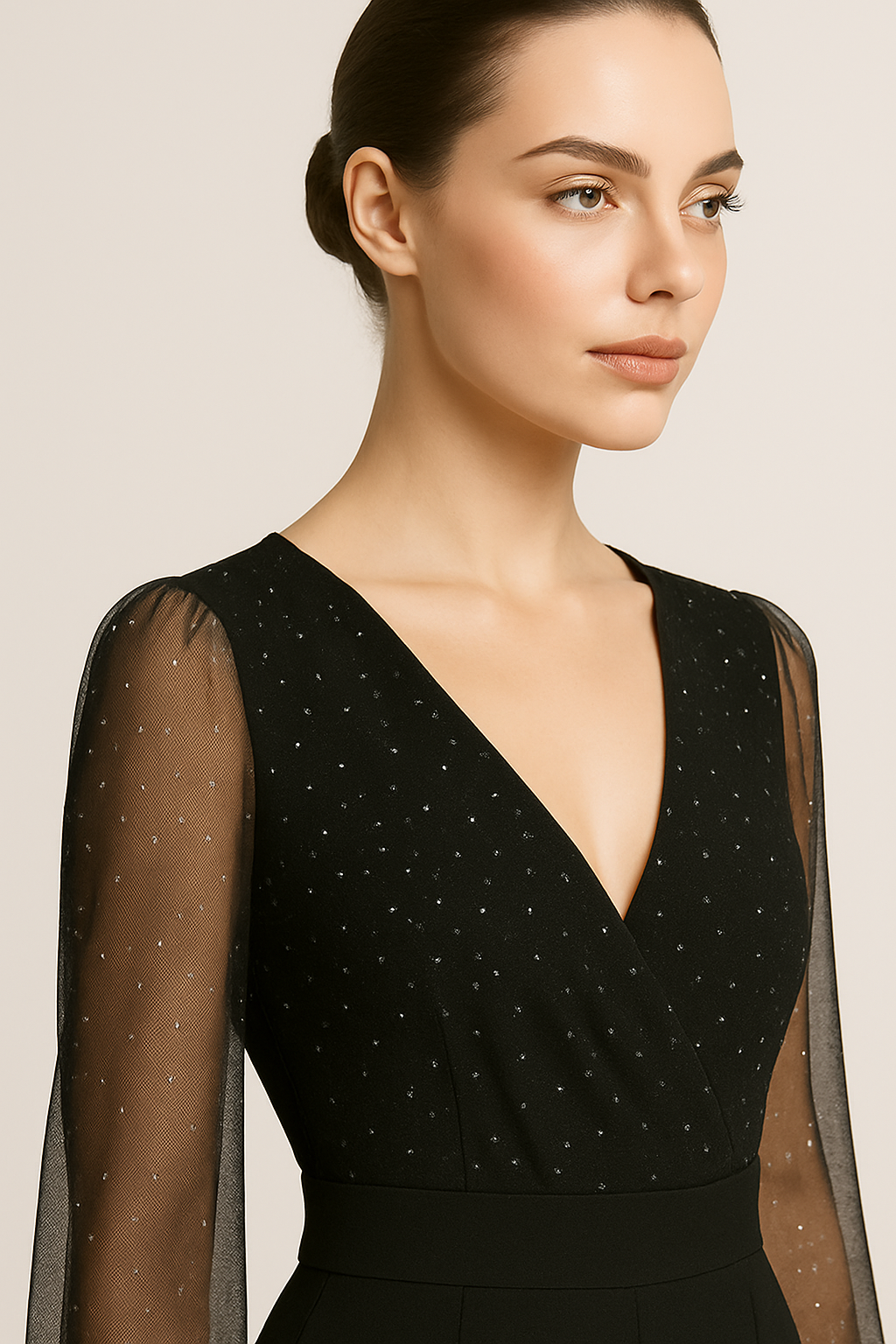 Tuta con maniche trasparenti e glitter - - 12/28/2024 glitter GOOD maniche one-pieces Summer/Jumpsuit trasparenti tuta tuta maniche - Concept Palermo