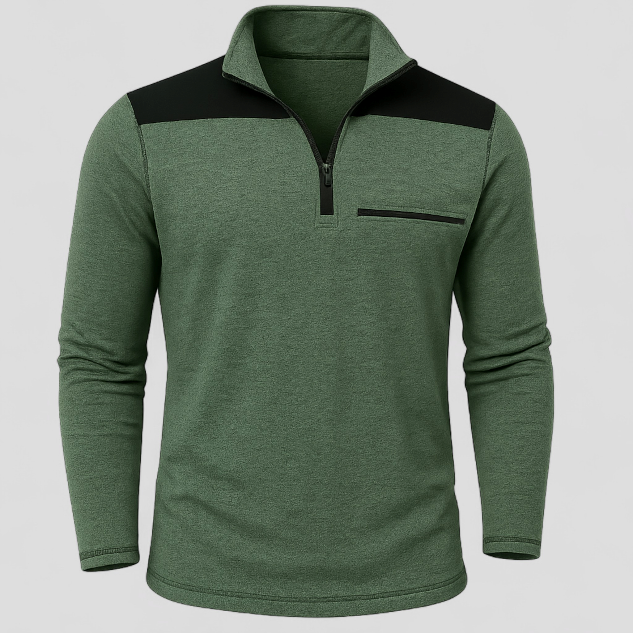 Giacca Invernale Uomo Con Collo Alto - verde - collo giacca giacca collo alto giacca cotone giacca esterna giacca invernale giacca maniche lunghe giacca moda giacca poliestere giacca tattica giacca uomo giacca zip invernale men's sweater uomo - Concept Palermo