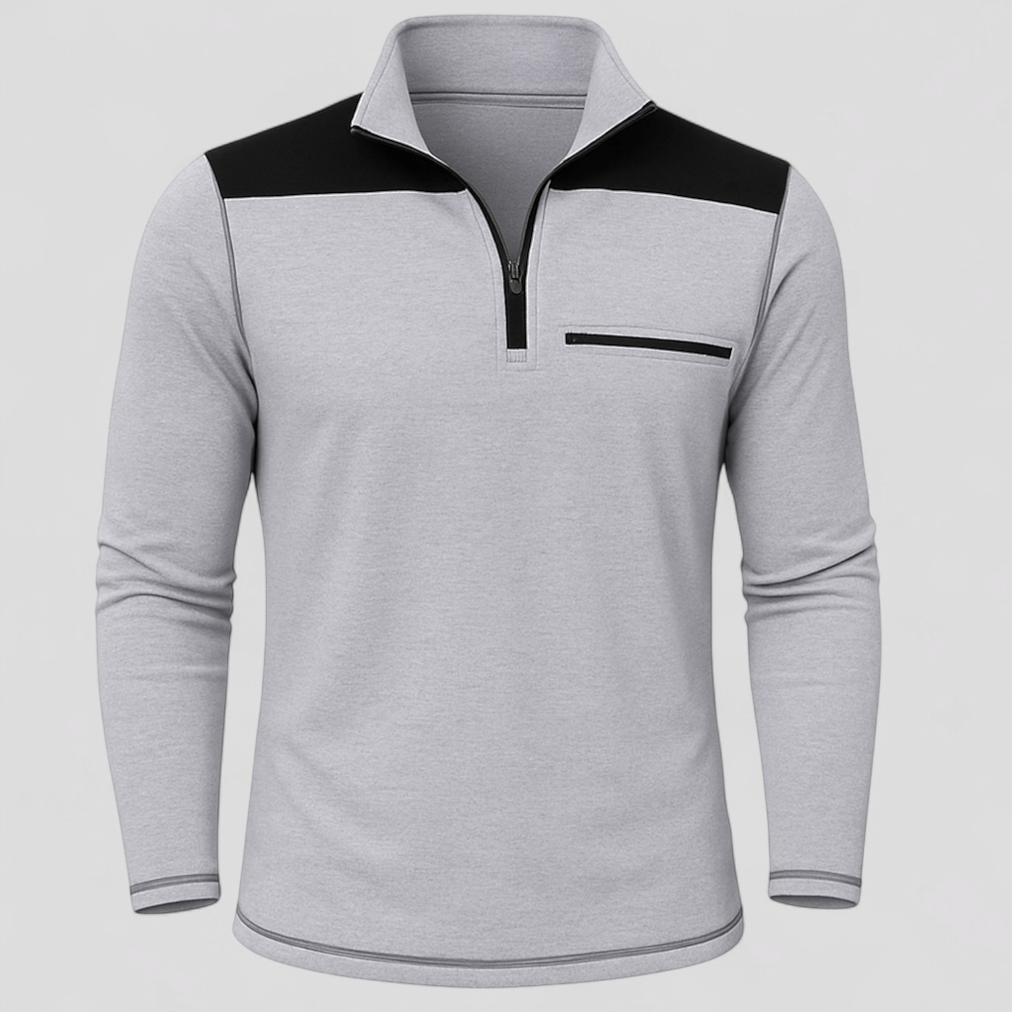 Giacca Invernale Uomo Con Collo Alto - grigio chiaro - collo giacca giacca collo alto giacca cotone giacca esterna giacca invernale giacca maniche lunghe giacca moda giacca poliestere giacca tattica giacca uomo giacca zip invernale men's sweater uomo - Concept Palermo