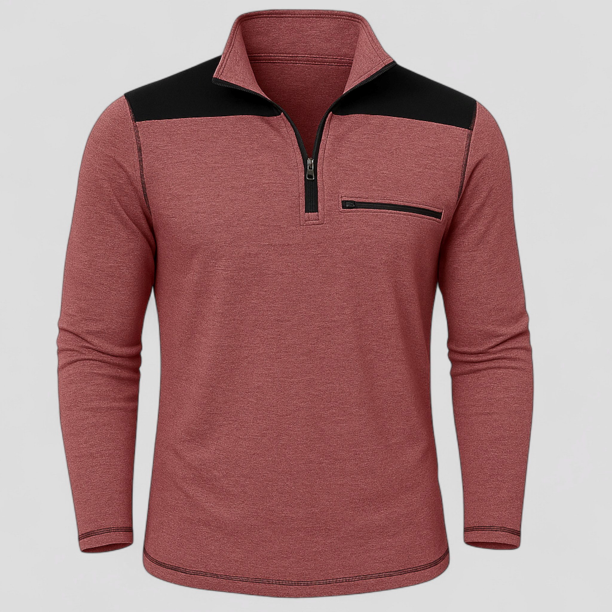 Giacca Invernale Uomo Con Collo Alto - Bordeaux - collo giacca giacca collo alto giacca cotone giacca esterna giacca invernale giacca maniche lunghe giacca moda giacca poliestere giacca tattica giacca uomo giacca zip invernale men's sweater uomo - Concept Palermo