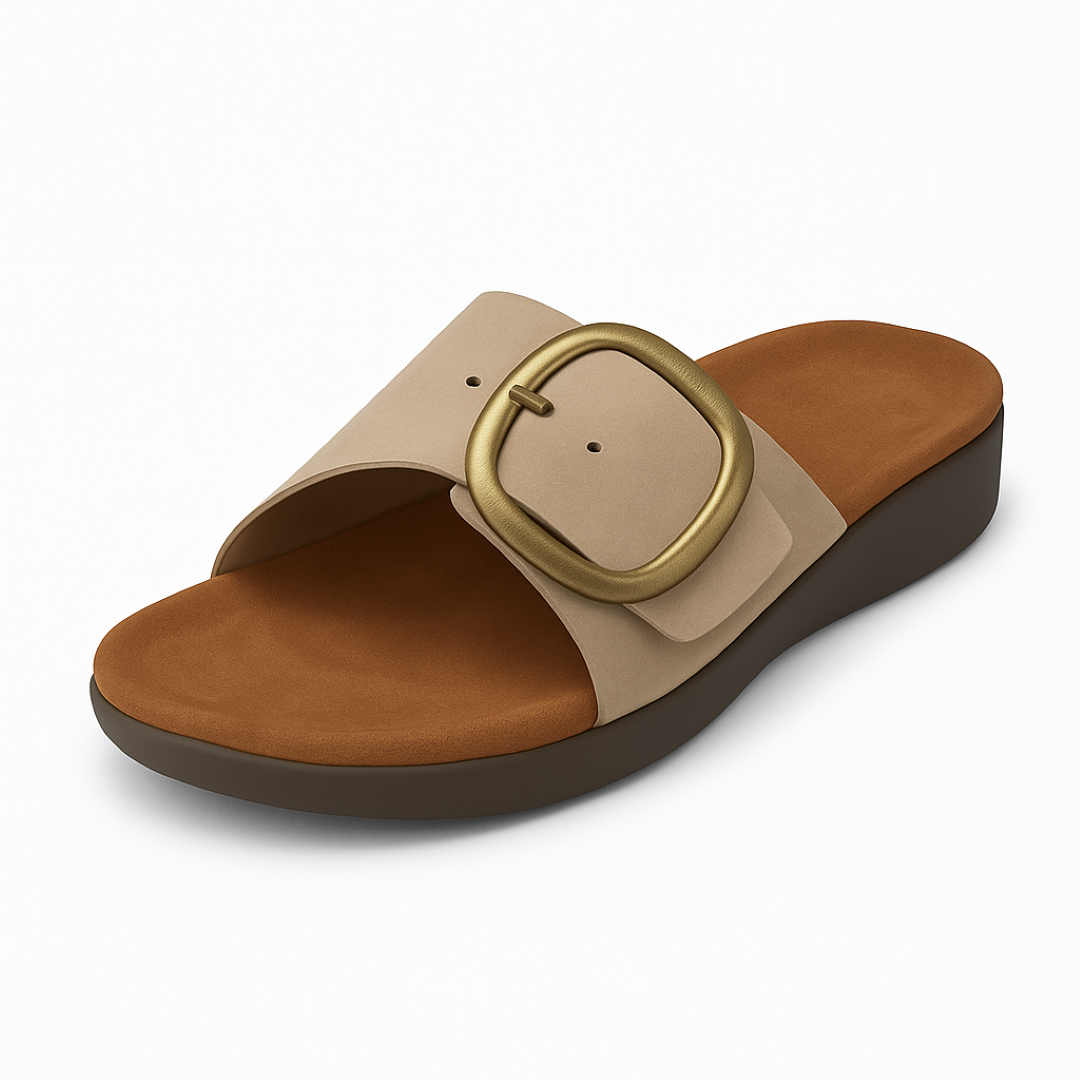 Sandali con fibbia opaca – Eleganza naturale a ogni passo - Caffè - Accessoires Dames eleganza fibbia naturale ogni opaca passo Sandalen sandali sandali fibbia Schoenen - Concept Palermo