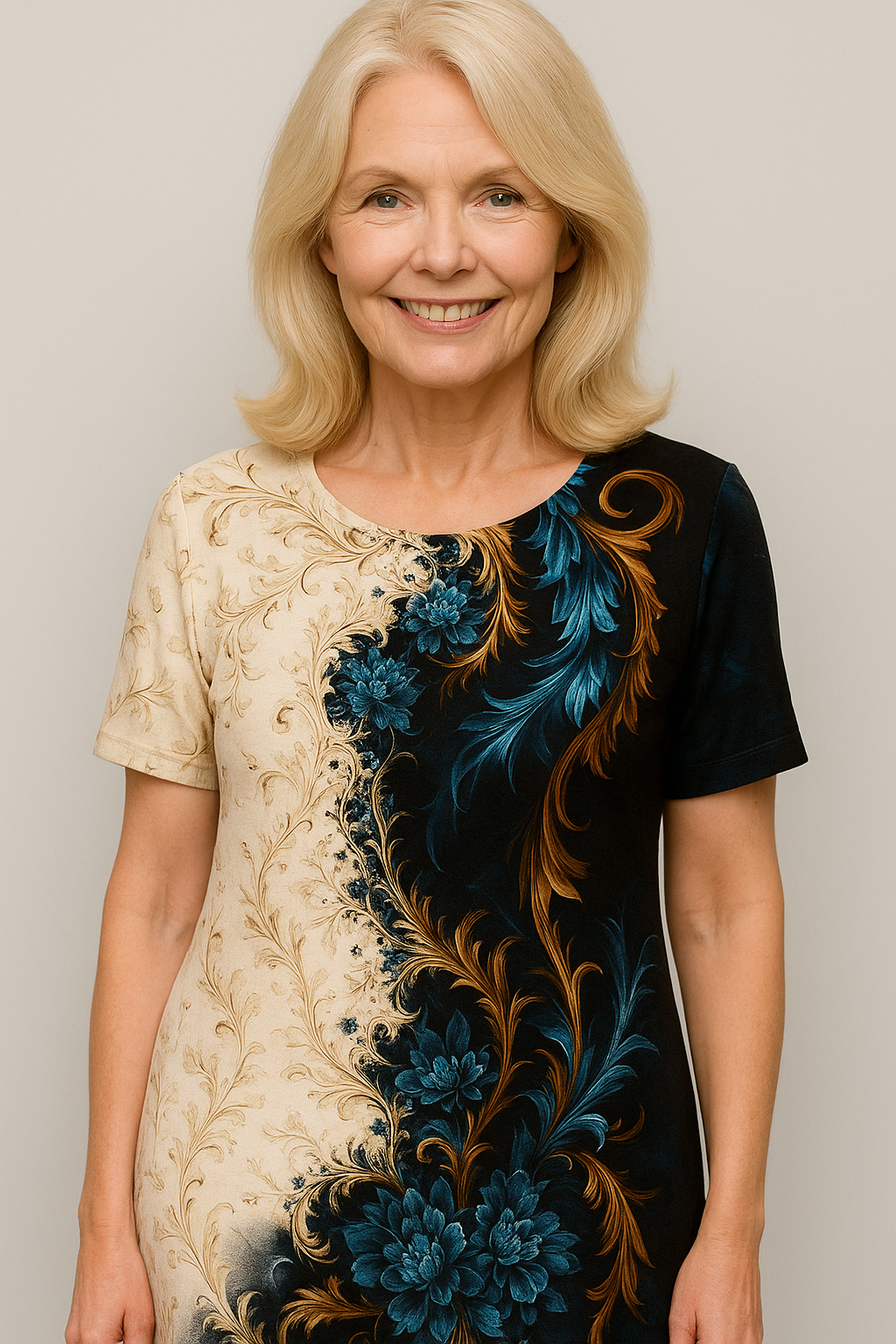 Abito Estivo Donna A-Line Elegante con Maniche Corte e Stampa Floreale - - abito abito estivo abito traspirante corte donna dresses estivo fashion estivo line maniche maniche corte occasioni casual roba da donna stile estivo tessuto leggero versatilità moda vestito A-Line - Concept Palermo