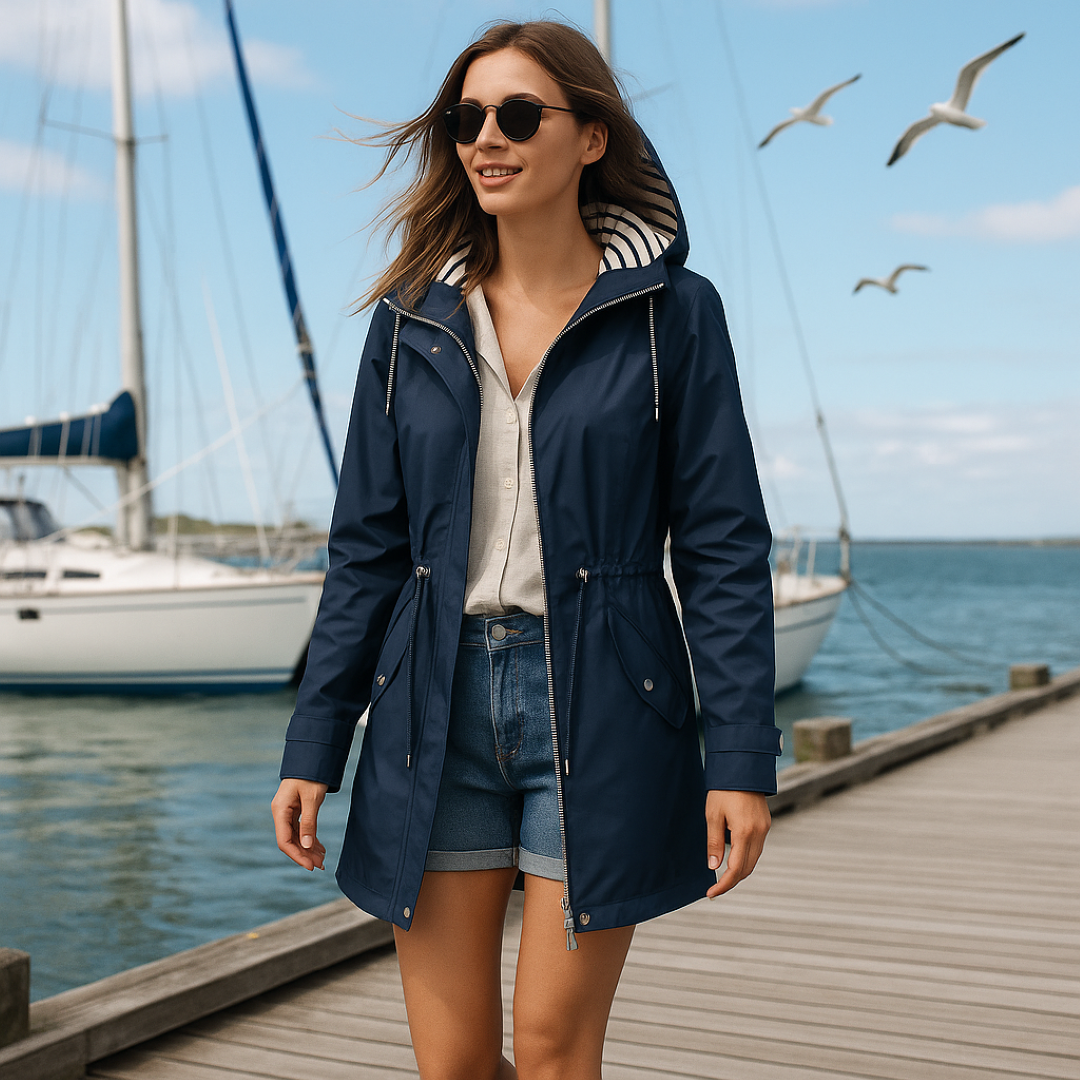 Vestibilità regolabile con fodera del cappuccio a righe - - cappuccio Damen fodera regolabile righe spring summer vestibilità vestibilità regolabile women Women fashion women's coats & jackets - Concept Palermo