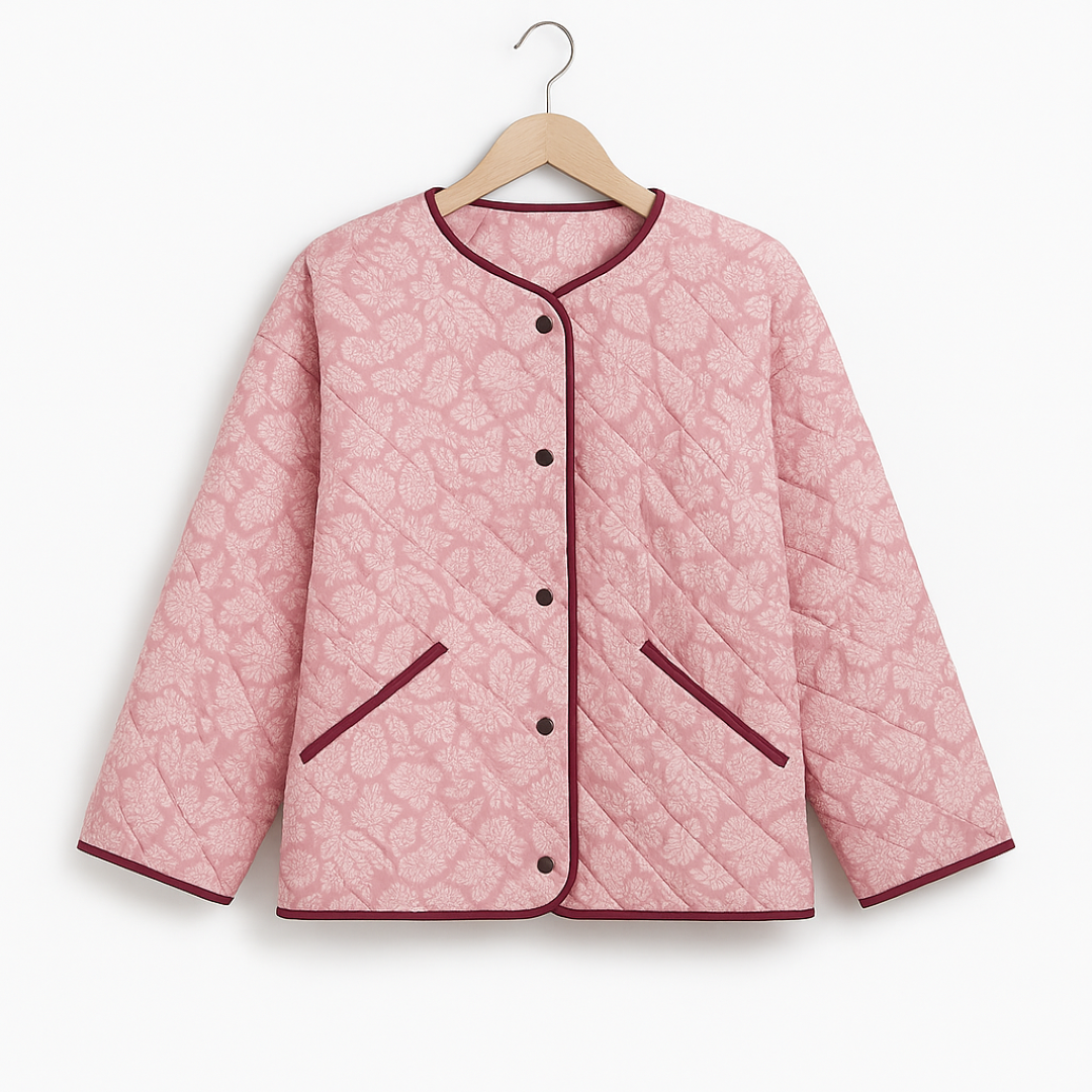 Giacca trapuntata con motivo floreale - Comfort con un tocco vintage - - comfort Denim Jackets floreale giacca giacca trapuntata motivo Over-Index SC - Clothing Women Spring tocco trapuntata vintage Women - Concept Palermo