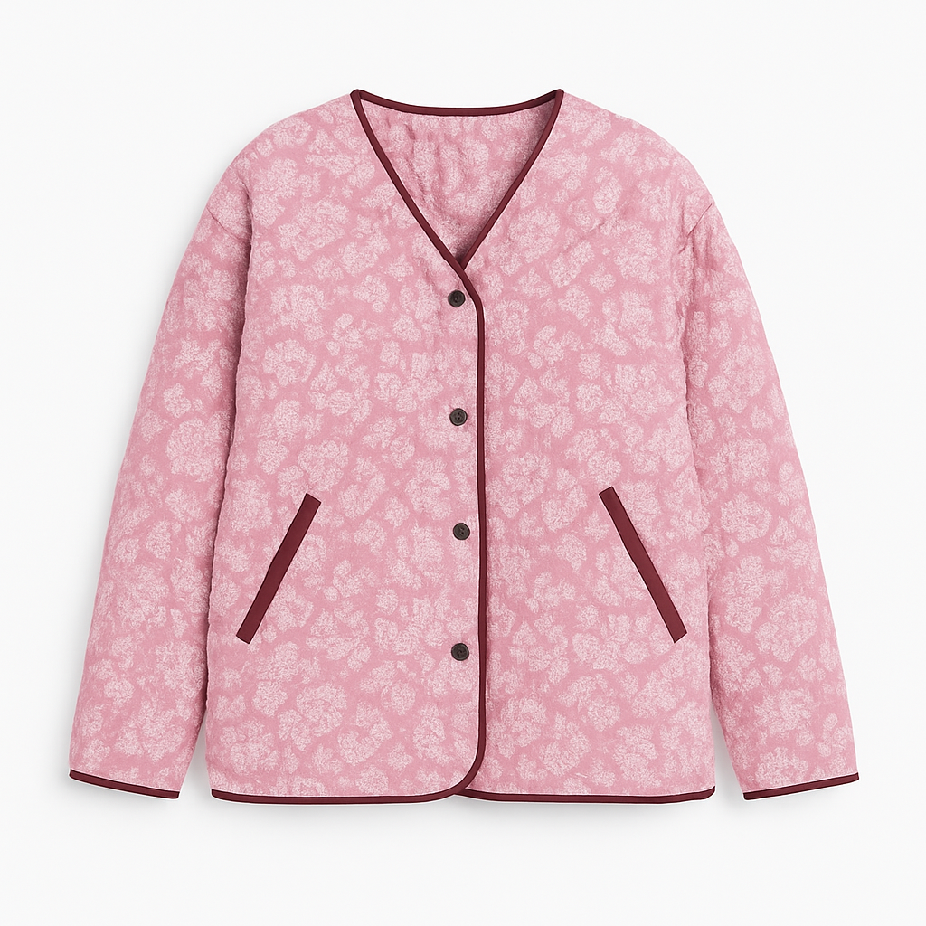 Giacca trapuntata con motivo floreale - Comfort con un tocco vintage - Rosa S - comfort Denim Jackets floreale giacca giacca trapuntata motivo Over-Index SC - Clothing Women Spring tocco trapuntata vintage Women - Concept Palermo