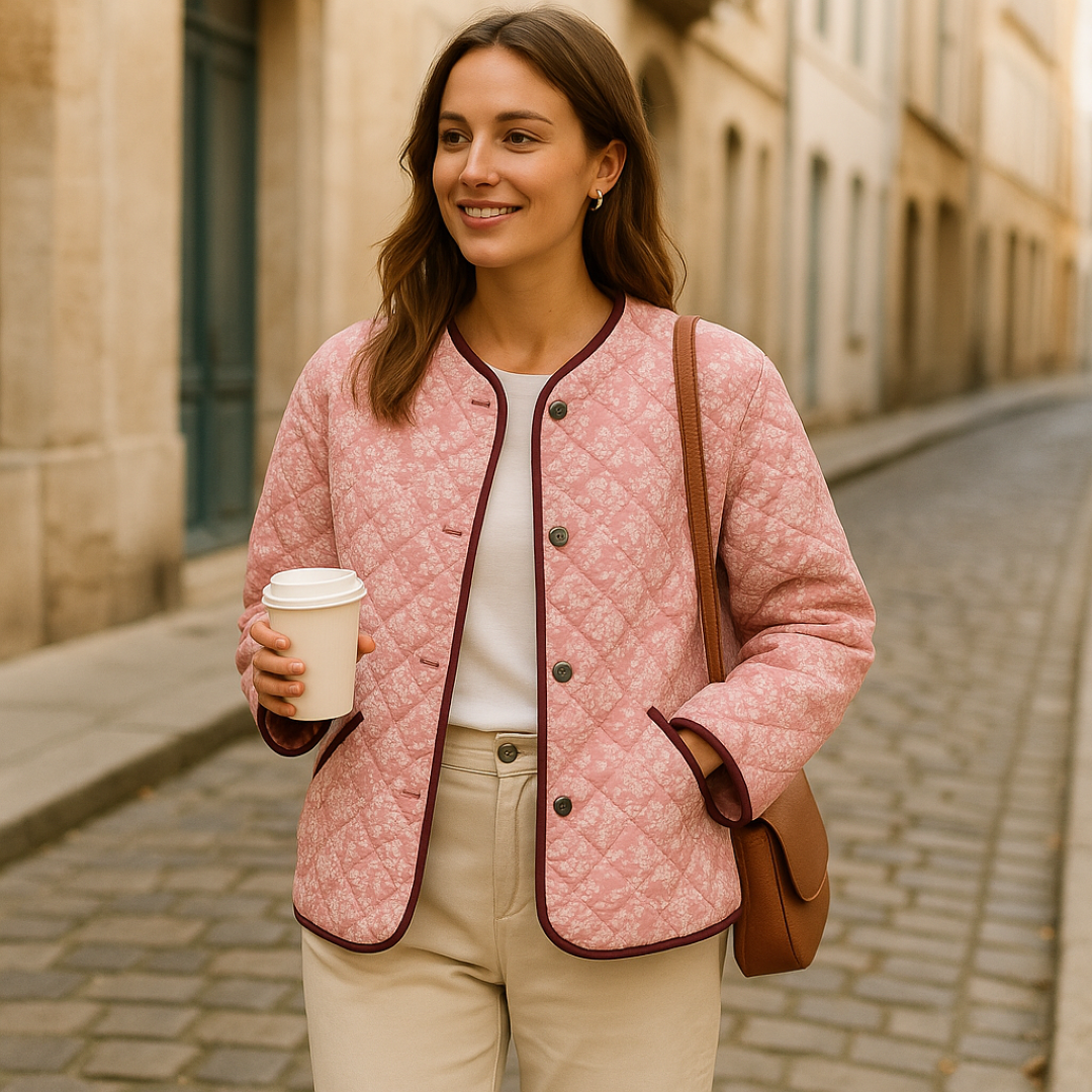 Giacca trapuntata con motivo floreale - Comfort con un tocco vintage - - comfort Denim Jackets floreale giacca giacca trapuntata motivo Over-Index SC - Clothing Women Spring tocco trapuntata vintage Women - Concept Palermo