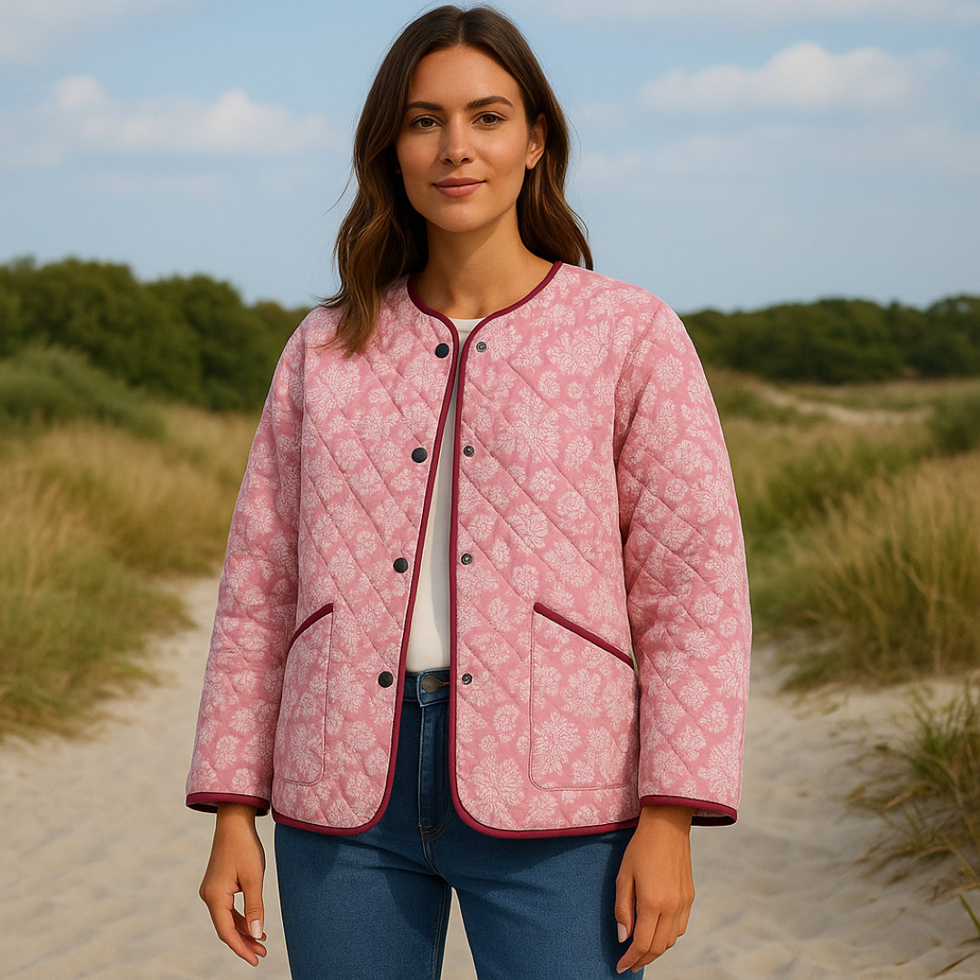Giacca trapuntata con motivo floreale - Comfort con un tocco vintage - - comfort Denim Jackets floreale giacca giacca trapuntata motivo Over-Index SC - Clothing Women Spring tocco trapuntata vintage Women - Concept Palermo