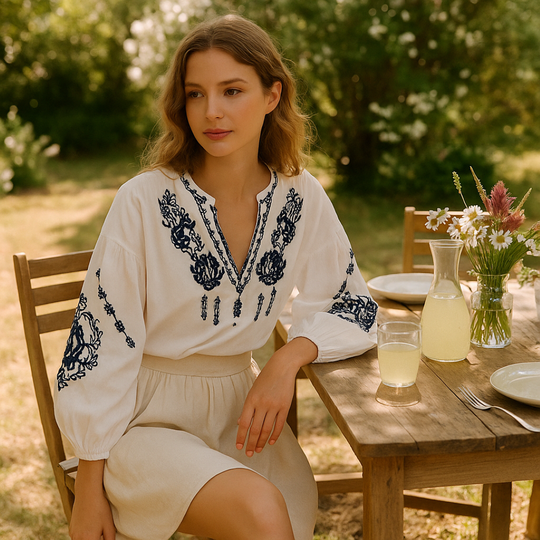Blusa Boho con ricamo blu navy, vestibilità ariosa Donna - - ariosa blusa blusa boho boho clothes clothes for women clothing/tops/crop-tops donna navy ricamo vestibilità women clothes - Concept Palermo