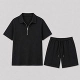 Herenpolo met rits en korte broek zomerset