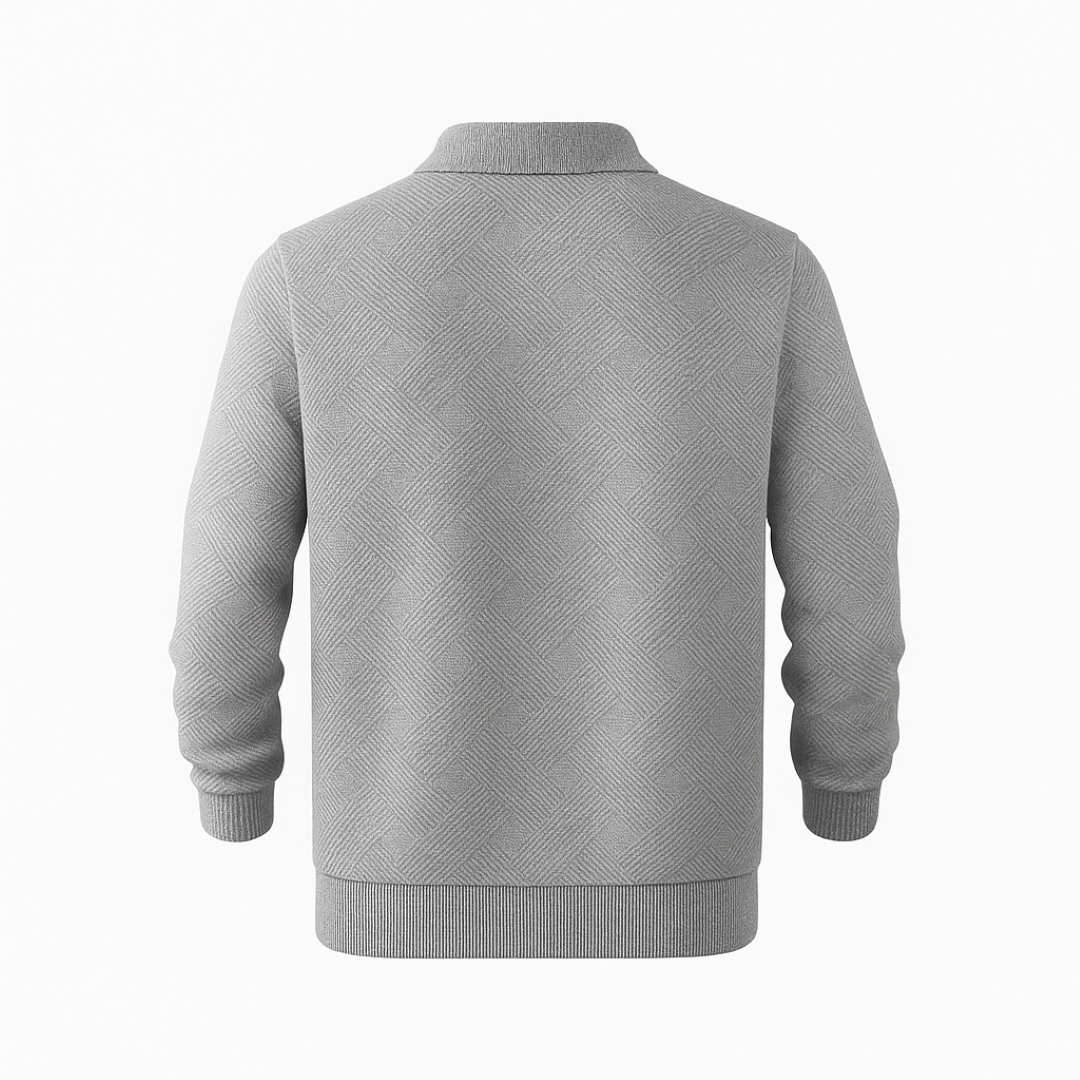 Maglione testurizzato con cerniera a un quarto da uomo - Vestibilità moderna - - cerniera Heren maglione maglione testurizzato men's sweater moderna quarto testurizzato uomo - Concept Palermo
