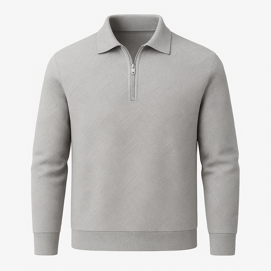 Maglione testurizzato con cerniera a un quarto da uomo - Vestibilità moderna - - cerniera Heren maglione maglione testurizzato men's sweater moderna quarto testurizzato uomo - Concept Palermo