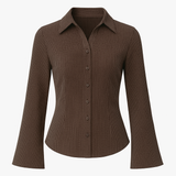 Strakke blouse met strepen en wijde mouwen voor dames