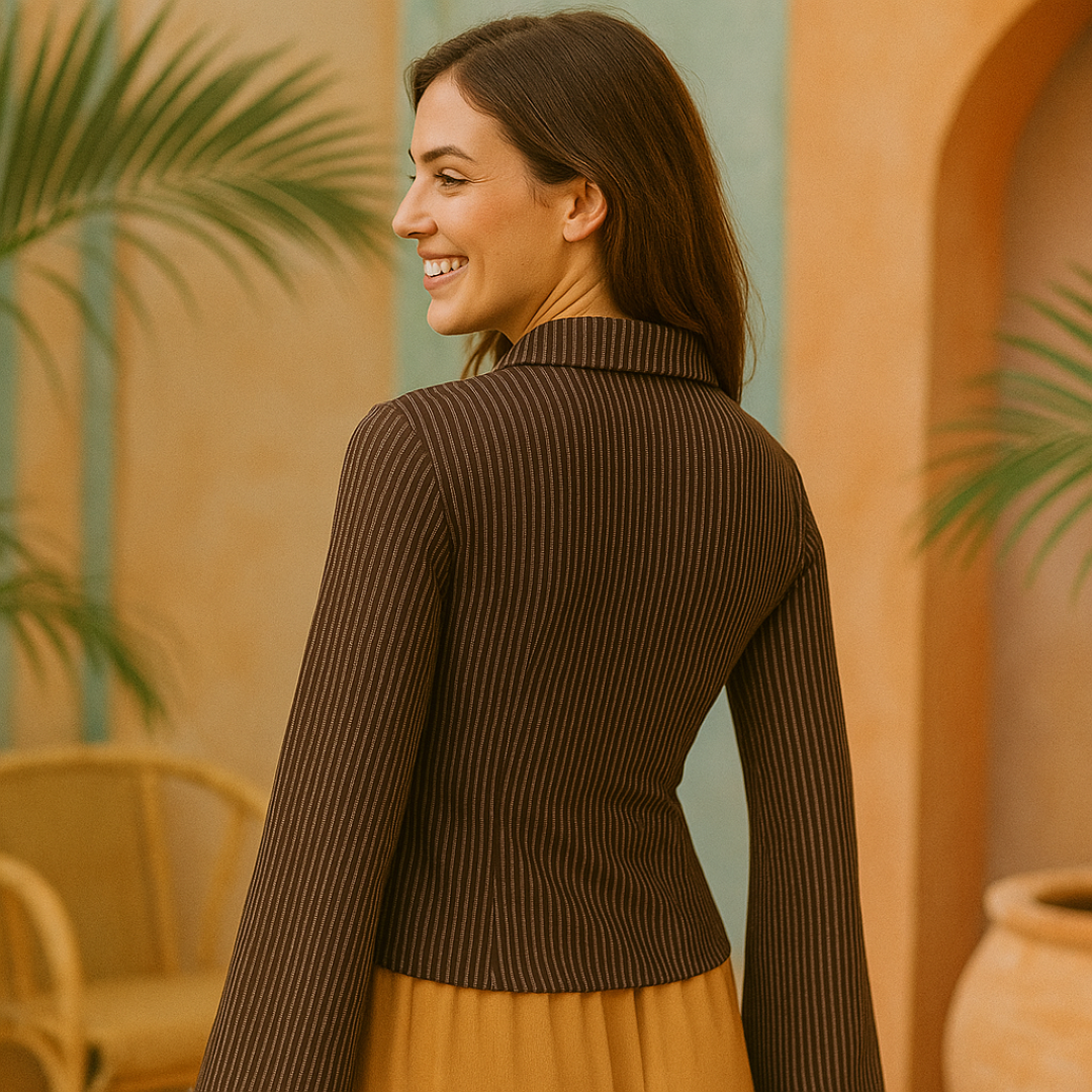 Camicetta aderente a righe con maniche svasate Donna - - aderente Bestsellers Blouse camicetta camicetta aderente Dames donna Kleding maniche righe svasate women's top clothes - Concept Palermo