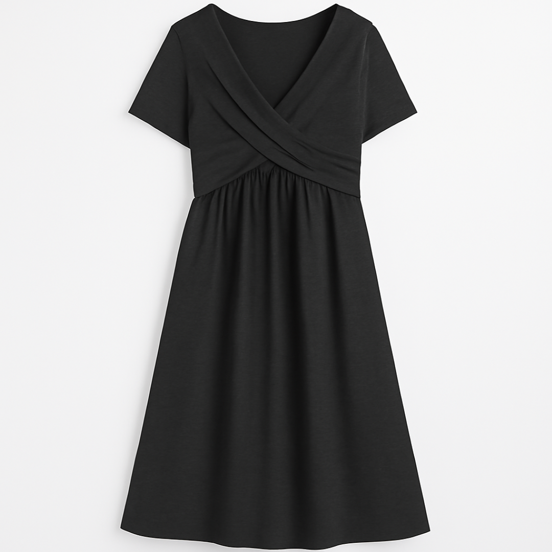Abito avvolgente rilassato: eleganza semplice per ogni occasione Donna Pelle - Nera - abito abito avvolgente avvolgente casual dresses donna DRESS Dresses eleganza female dress Maxi Dresses Mini Dresses occasione ogni - Concept Palermo
