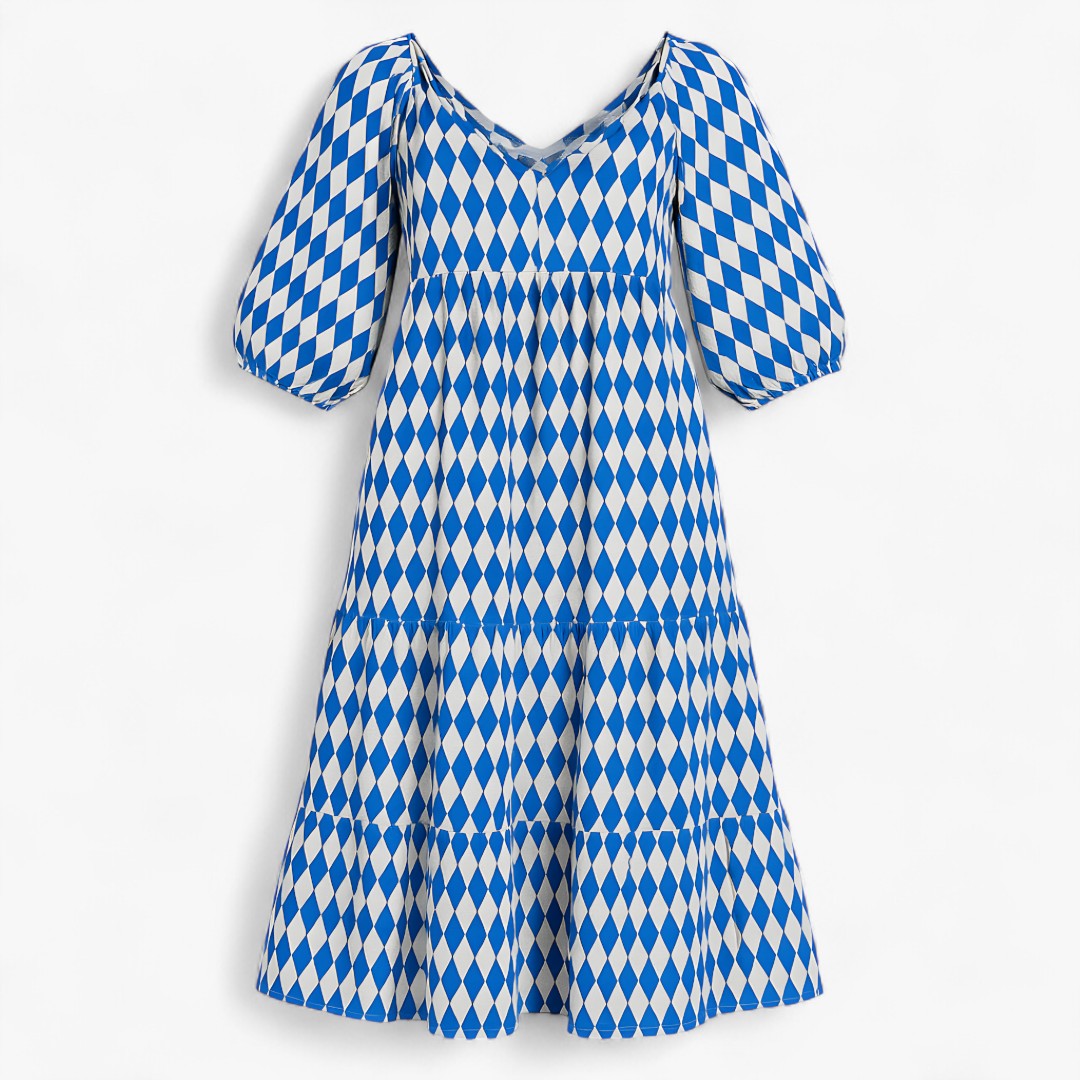 Abito lungo boho da tutti i giorni con stampa discreta Donna - Azzurro - abito abito boho boho casual dresses discreta donna DRESS Dresses female dress giorni Maxi Dresses Mini Dresses stampa - Concept Palermo