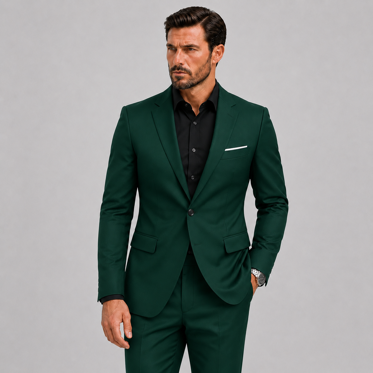Abito Slim-Fit da Uomo per Matrimoni e Occasioni Formali - - abito uomo avondlook blazer set bruiloft outfit diner outfit elegant enkele knoopsluiting evenement outfit formele kleding heren kostuum heren mode heren pak kantoor stijl lunelle mid-rise taille minimalistisch modern pantalon set slim fit slim fit kostuum slim fit pak stijlvol tijdloos veelzijdig verzorgde snit zakelijke kleding - Concept Palermo