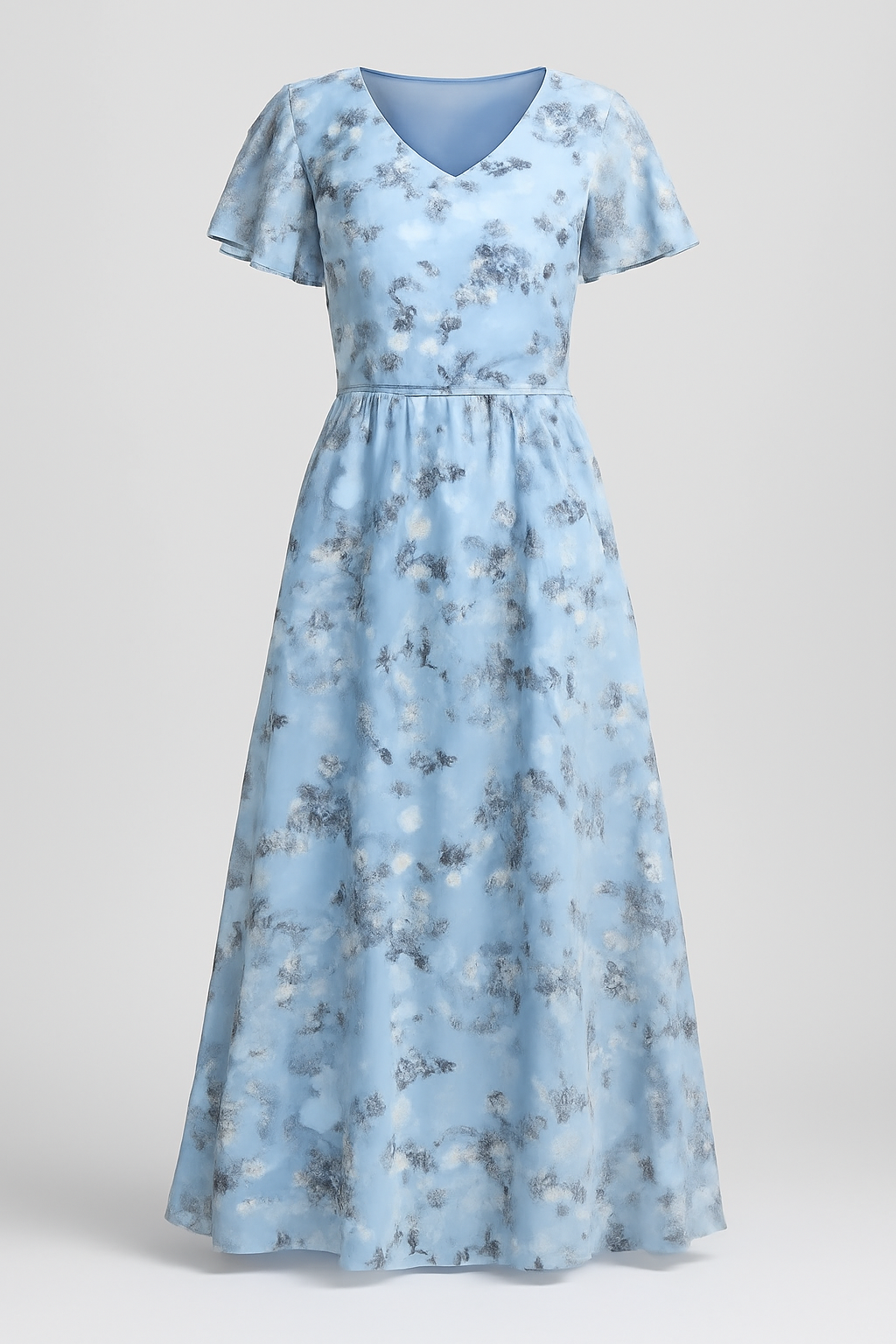 Vestito Midi Floreale Elegante Donna con Copripancia Fluido - Vari Colori, Taglie S-XL - Blu - abito abito coprente casual dresses coprente DRESS Dresses female dress floreale fluida Maxi Dresses midi pancia - Concept Palermo