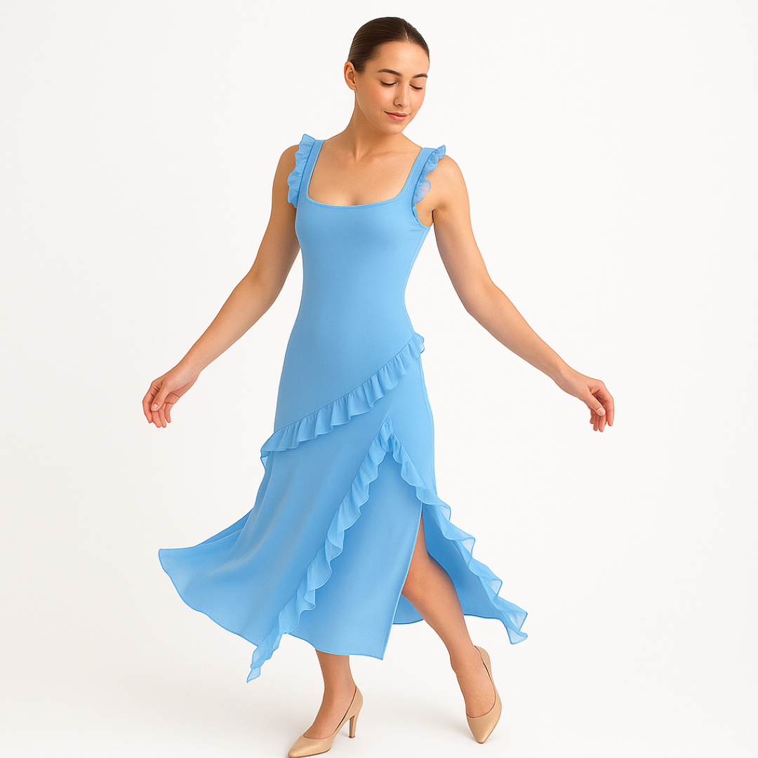 Abito midi con volant a cascata Donna - - abito abito midi cascata casual dresses donna DRESS Dresses female dress Maxi Dresses midi Mini Dresses volant - Concept Palermo