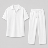 Elegant wit linnen herenpak - ademend zomer overhemd en broek