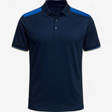 Casual heren polo - sportief design met contrasterende schouders