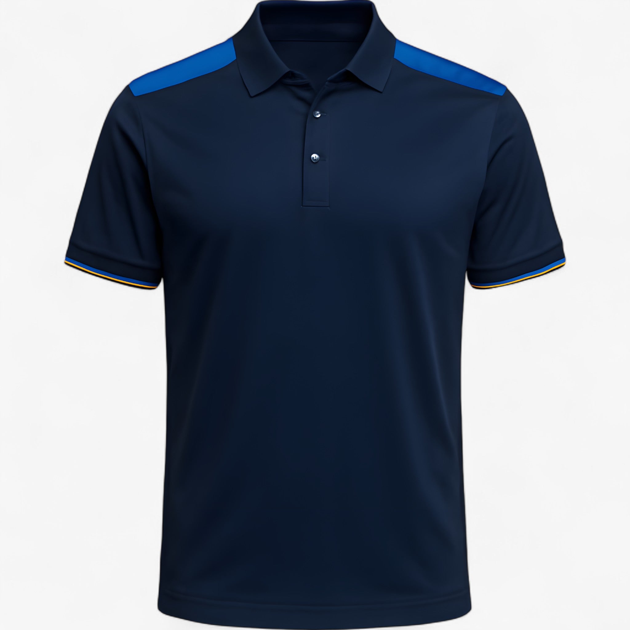 Polo casual da uomo - Design sportivo con spalle a contrasto - Blu Navy - casual contrasto cotton polo shirt design men's polo men's polo shirt men's top clothes polo polo casual Shirts und Polos spalle sportivo - Concept Palermo