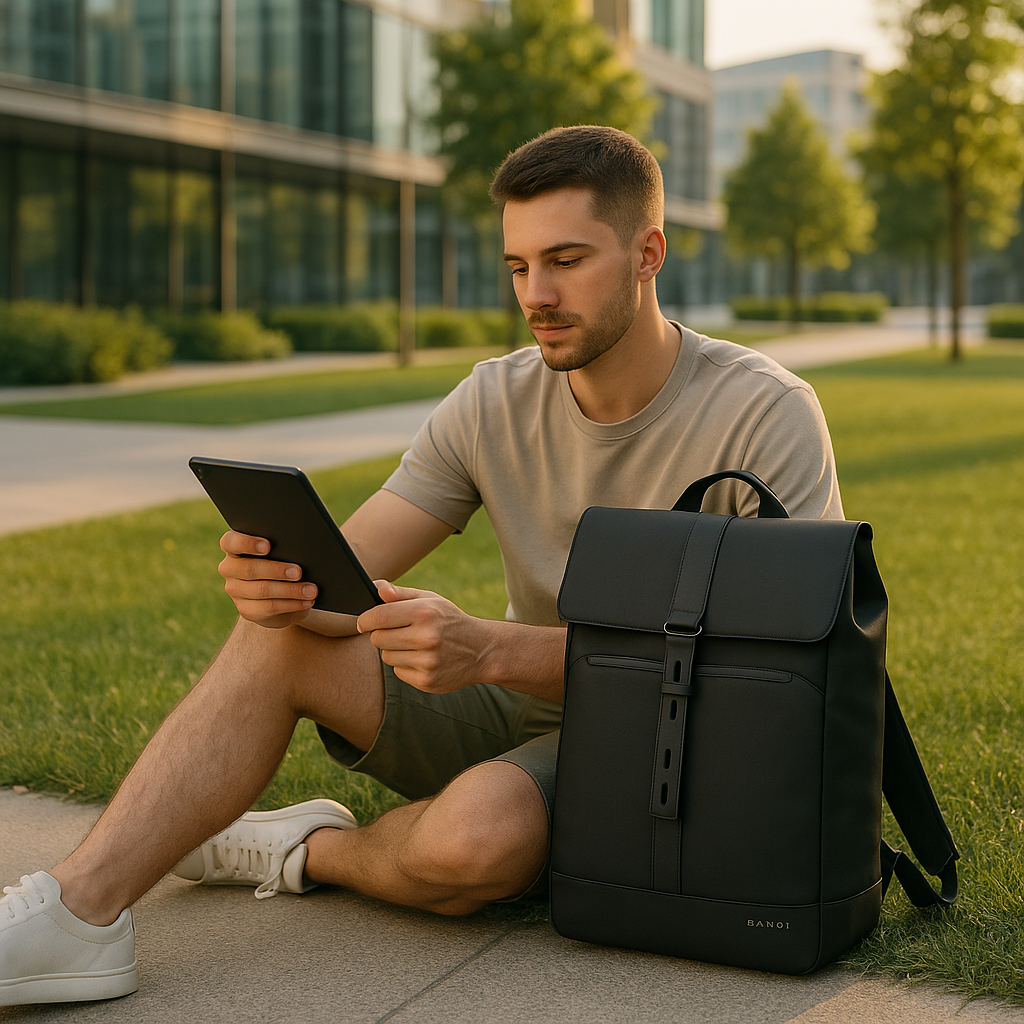 Zaino da viaggio multiscomparto impermeabile per laptop Oro Uomo - - Backpacks bags impermeabile laptop multiscomparto uomo viaggio zaino zaino viaggio - Concept Palermo