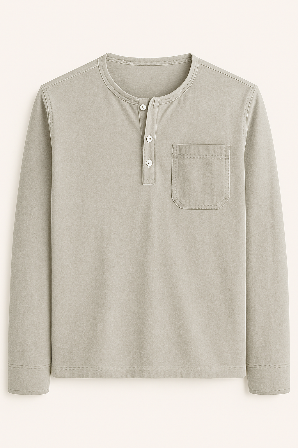 Maglia Henley Uomo a Maniche Lunghe – Stile Casual con Tasche e Colori Versatili - Beige - casual colori henley lunghe maglia maglia henley maniche men's polo men's polo shirt men's top clothes Shirts und Polos - Concept Palermo