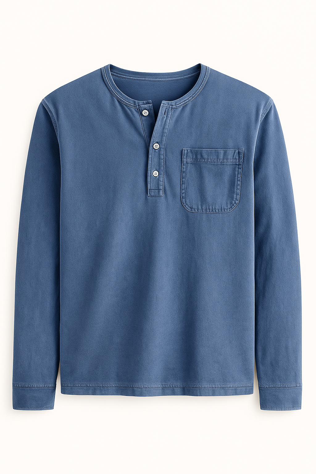Maglia Henley Uomo a Maniche Lunghe – Stile Casual con Tasche e Colori Versatili - Blu - casual colori henley lunghe maglia maglia henley maniche men's polo men's polo shirt men's top clothes Shirts und Polos - Concept Palermo