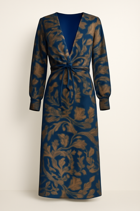 Abito con stampa botanica vibrante: stile semplice in ogni colore Donna - Blu S - abito abito stampa botanica colore donna DRESS Dresses female dress Linen Maxi dress Maxi Dresses ogni semplice Solid Women - Concept Palermo
