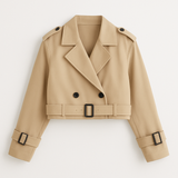 Grijze trenchcoat met riem