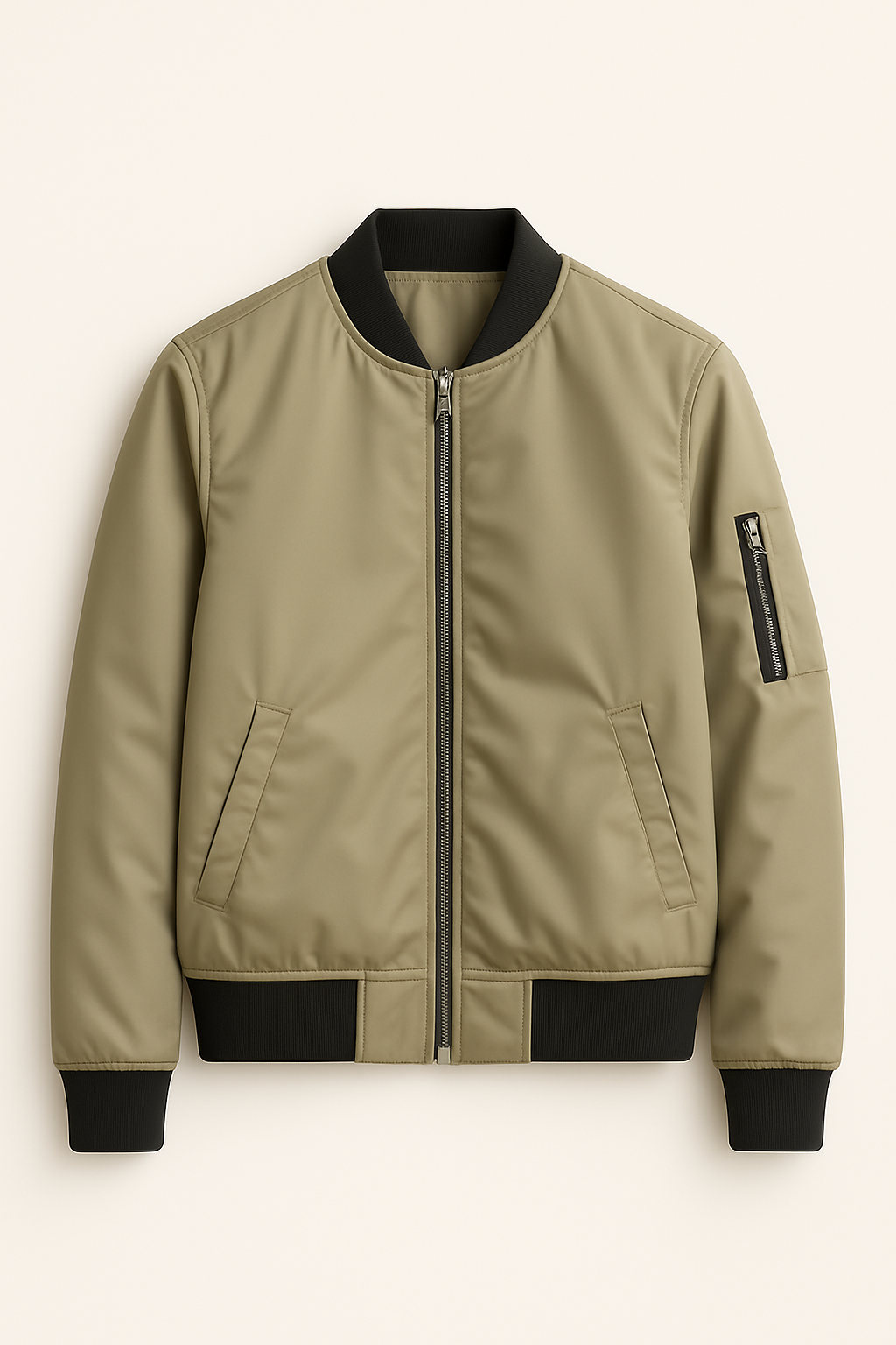 Giacca classica con cerniera - Minimalista. Maschile. Moderna - Beige - cerniera classica giacca giacca classica Jacket jacket for men Jackets maschile men's coats & jackets minimalista moderna Winter jacket men - Concept Palermo
