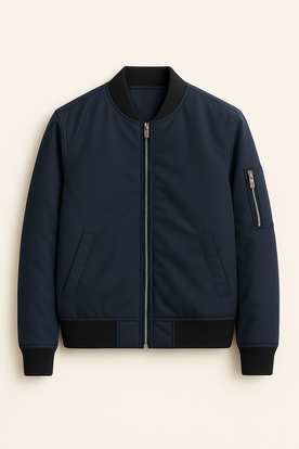 Giacca classica con cerniera - Minimalista. Maschile. Moderna - Blu - Autumn Winter cerniera classica giacca giacca classica Jacket jacket for men Jackets Linen maschile Men men's coats & jackets minimalista moderna Solid Winter jacket men - Concept Palermo