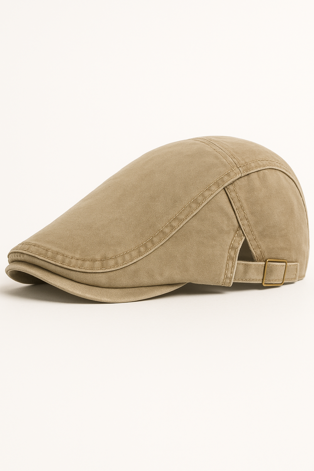 Classico berretto piatto in cotone lavato, regolabile, stile vintage, da giornalaio Uomo - Cachi - berretto berretto piatto cotone giornalaio hat hats lavato Mens hat piatto regolabile summer hat sun hat Sun Hats - Concept Palermo
