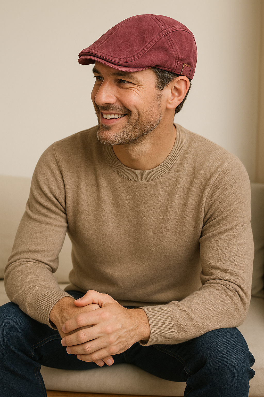 Classico berretto piatto in cotone lavato, regolabile, stile vintage, da giornalaio Uomo - - berretto berretto piatto cotone giornalaio hat hats lavato Mens hat piatto regolabile summer hat sun hat Sun Hats - Concept Palermo