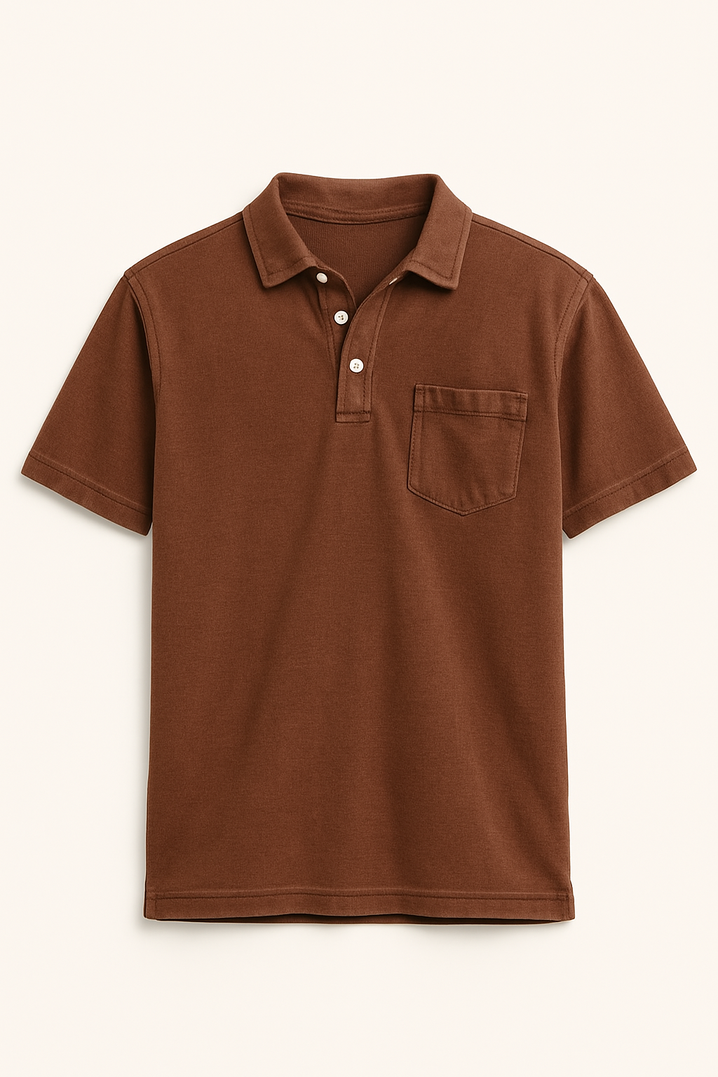 Polo Uomo Tinta in Capo con Taschino, 100% Cotone, Vestibilità Regolare - Marrone - capo men's polo men's polo shirt men's top clothes petto polo polo uomo Shirts und Polos taschino tinta uomo - Concept Palermo