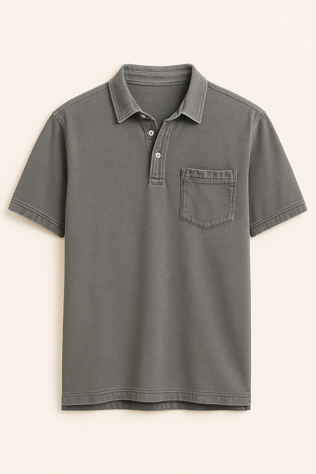 Polo Uomo Tinta in Capo con Taschino, 100% Cotone, Vestibilità Regolare - Grigio - capo men's polo men's polo shirt men's top clothes petto polo polo uomo Shirts und Polos taschino tinta uomo - Concept Palermo