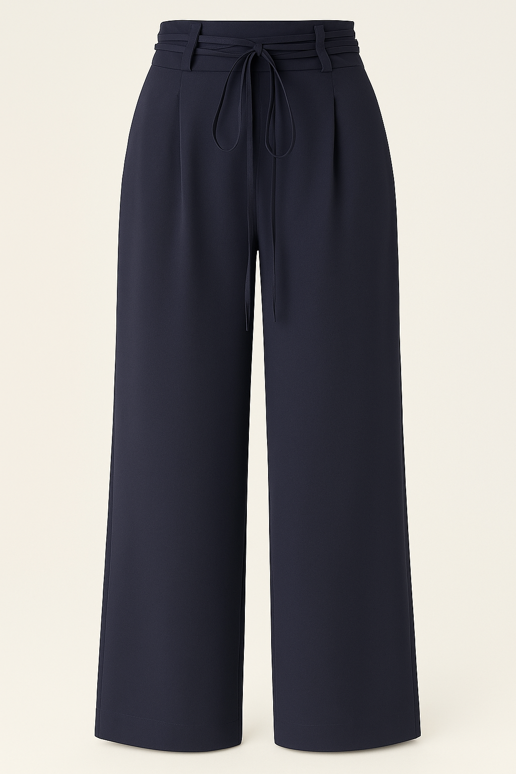 Pantaloni palazzo a vita alta con lacci – Eleganza e comodità - Blu scuro - alta comodità eleganza lacci palazzo pantaloni pantaloni palazzo pants suits and pants - Concept Palermo