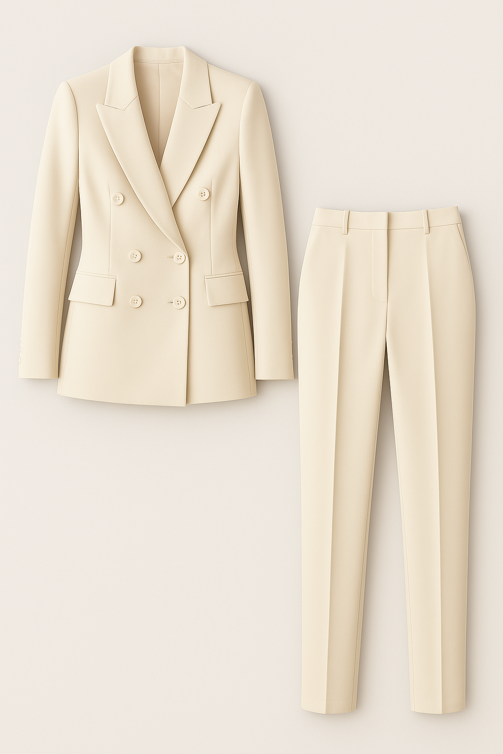 Tailleur Donna Slim Fit Doppiopetto Elegante con Blazer e Pantaloni per Ufficio - - blazer blazer doppiopetto donna doppiopetto outfit sets pantaloni slim suits and pants - Concept Palermo