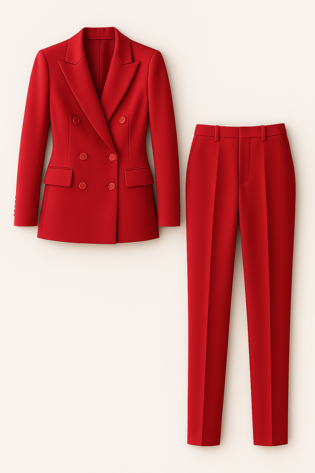Tailleur Donna Slim Fit Doppiopetto Elegante con Blazer e Pantaloni per Ufficio - - blazer blazer doppiopetto donna doppiopetto outfit sets pantaloni slim suits and pants - Concept Palermo
