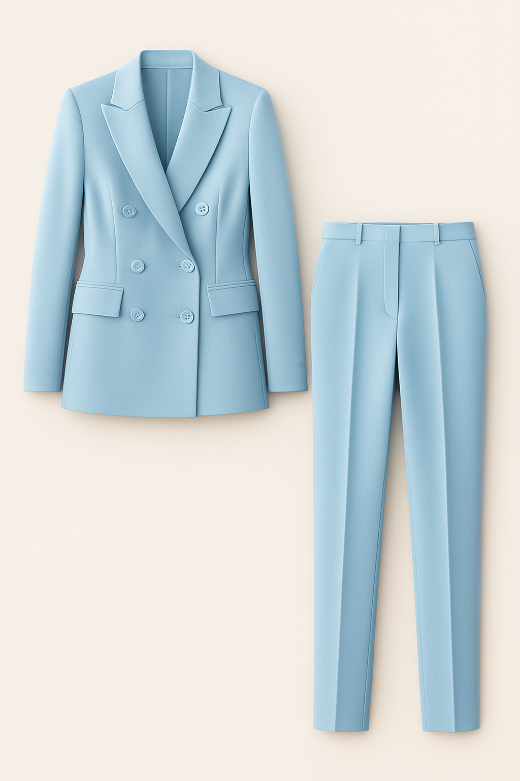 Tailleur Donna Slim Fit Doppiopetto Elegante con Blazer e Pantaloni per Ufficio - - blazer blazer doppiopetto donna doppiopetto outfit sets pantaloni slim suits and pants - Concept Palermo