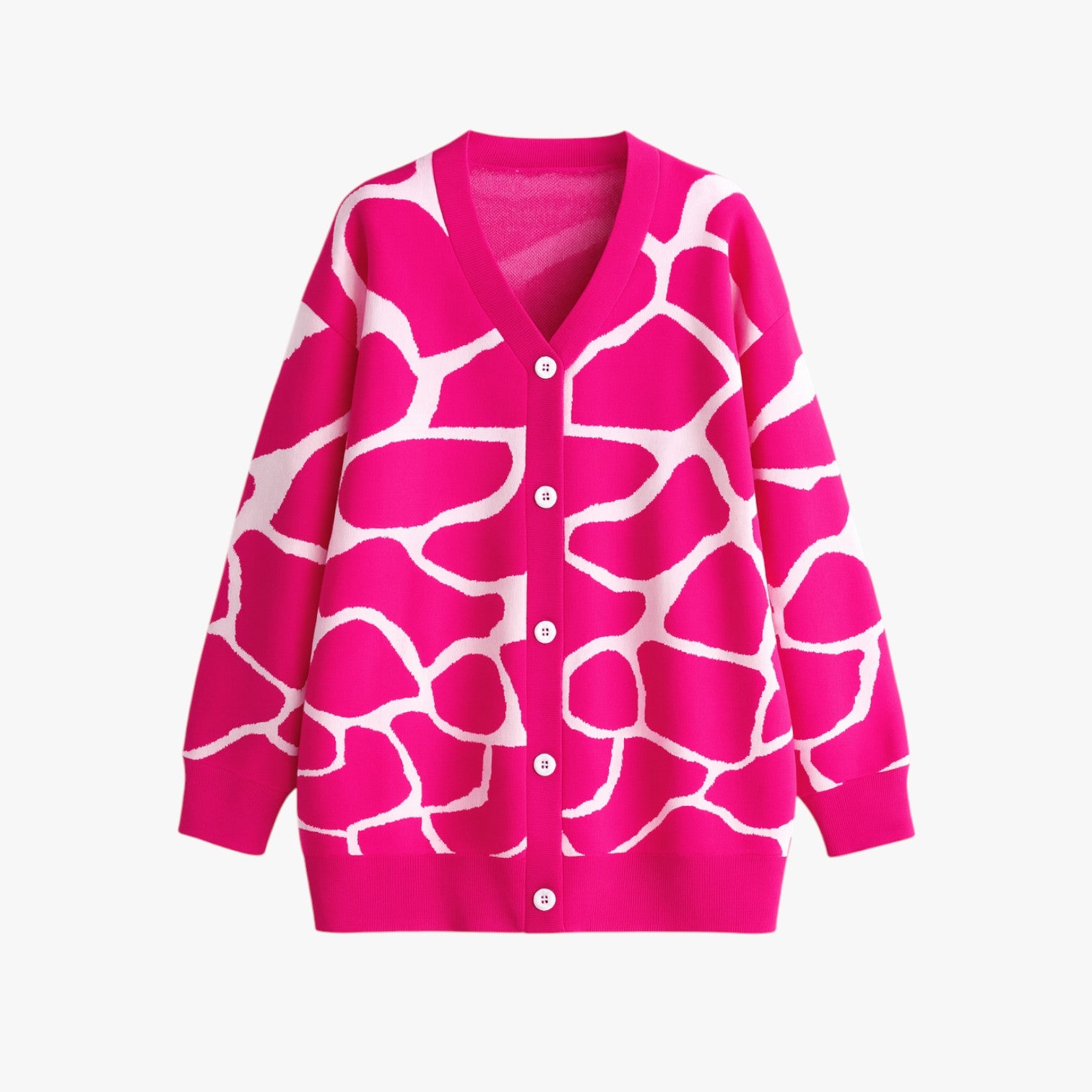 Cardigan chic a maglia larga – Eleganza leggera per l'autunno Donna - Rosa rossa - autunno cardigan cardigan chic chic donna eleganza larga leggera Sweater sweater women sweaters & cardigans - Concept Palermo